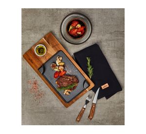 Plancha con base acacia