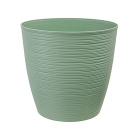 Macetero redondo estilo Piedra green terra 30x33 cm