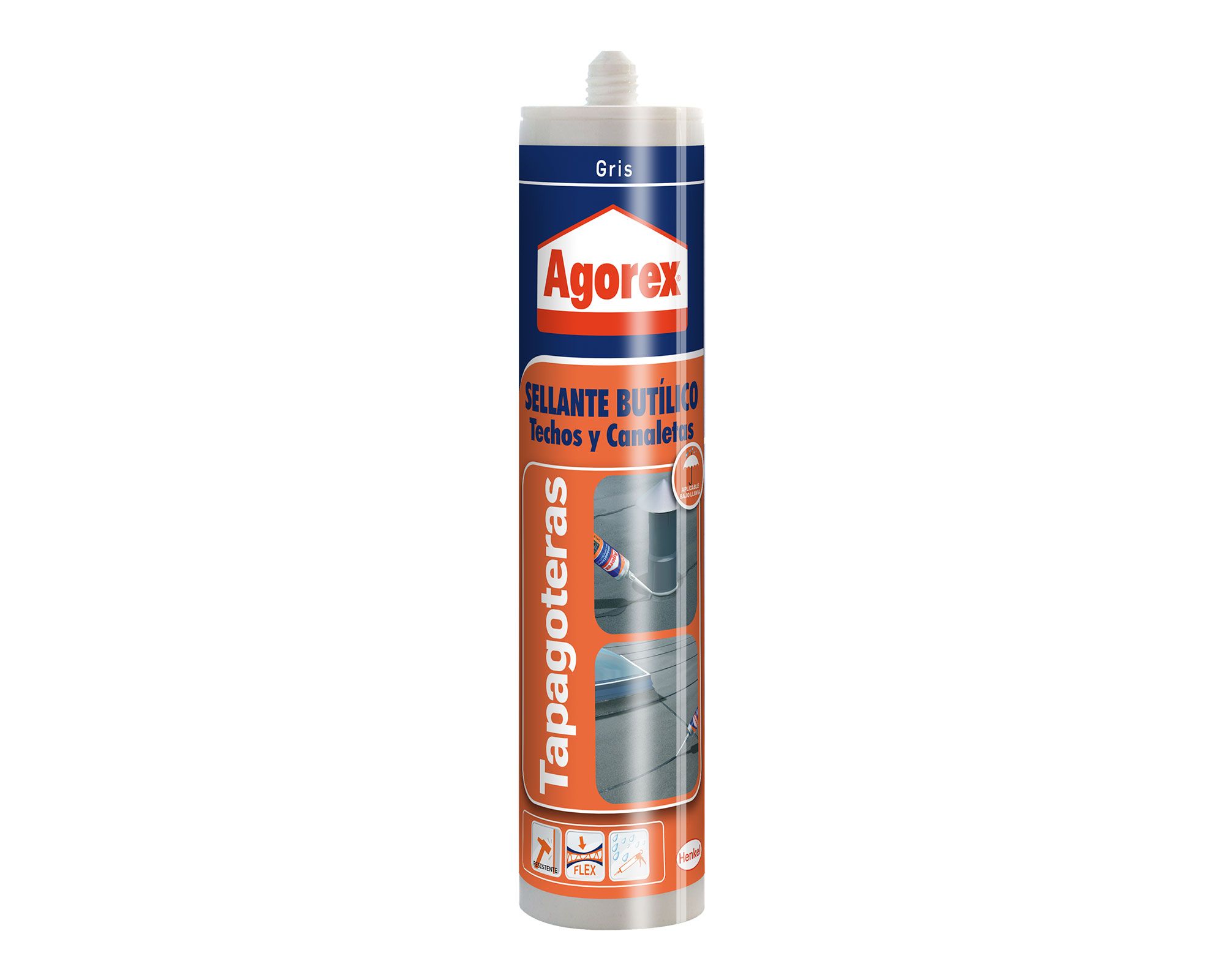 Sellador butílico 310 ml Tapagoteras blanco Agorex