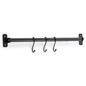Barra cocina 3 ganchos negro