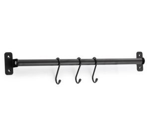 Barra cocina 3 ganchos negro