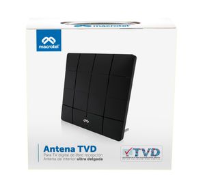 Antena digital Ultra delgada interior negro mate