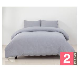 Funda plumón Rayas con textura gris 2 plazas