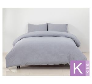 Funda plumón Rayas con textura gris King
