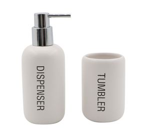 Accesorios baño Letras blanco 2 piezas