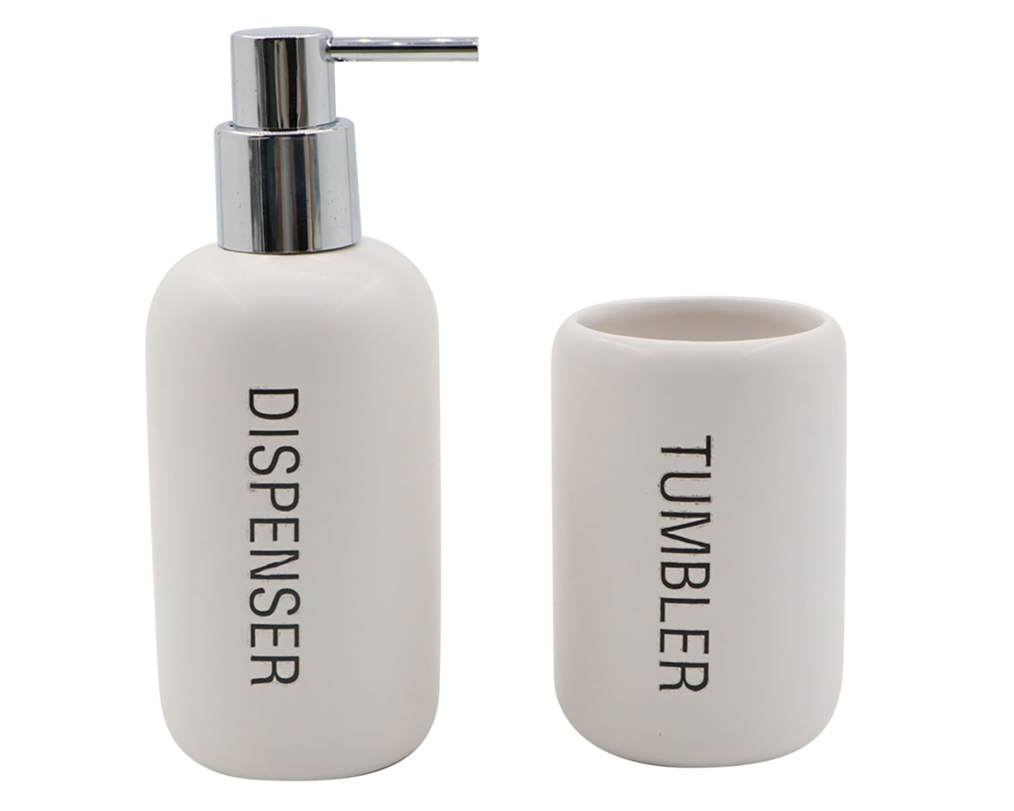 Accesorios baño Letras blanco 2 piezas