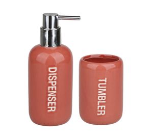 Accesorios baño Letras rojo 2 piezas