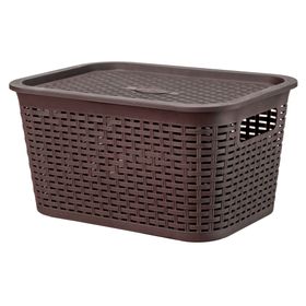 Canasto organizador Tavarua café plástico 6.5 lt