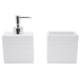 Accesorio baño Líneas blanco 2 piezas