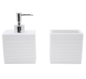 Accesorio baño Líneas blanco 2 piezas