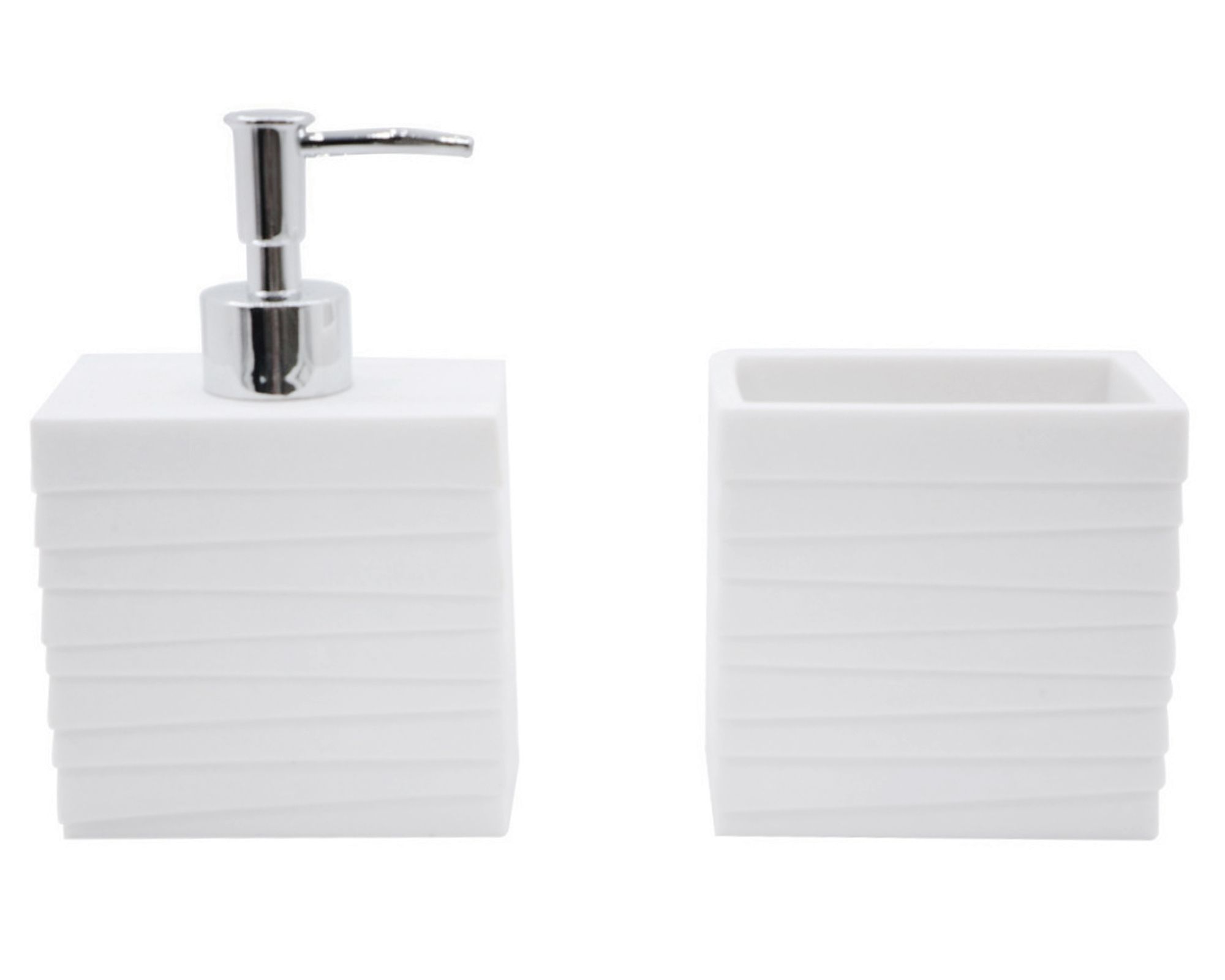 Accesorio baño Líneas blanco 2 piezas