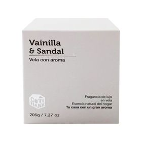 Vela con caja 9 cm ecru