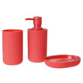Accesorios baño rojo 3 piezas
