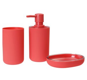Accesorios baño rojo 3 piezas