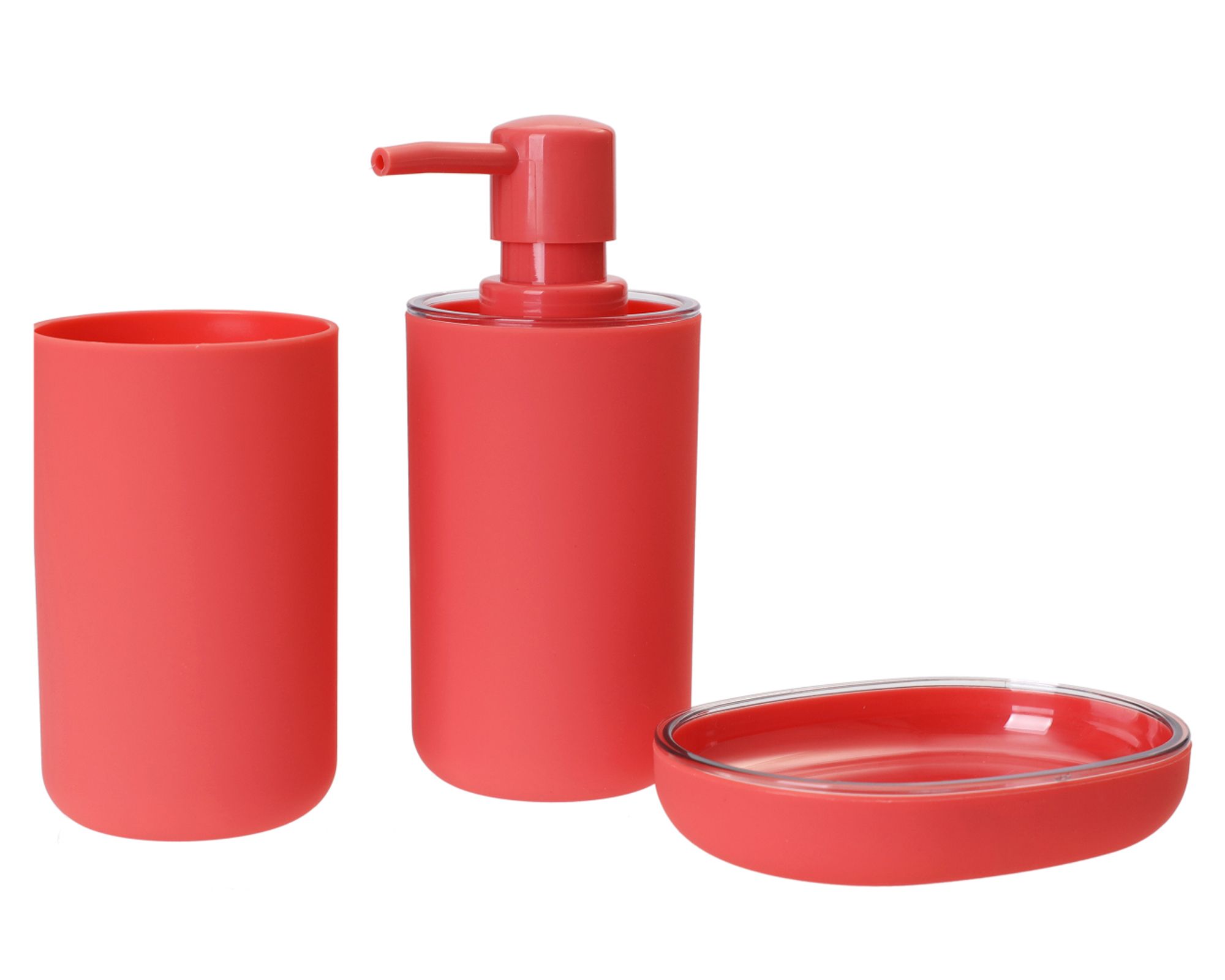 Accesorios baño rojo 3 piezas