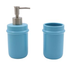 Accesorios baño Borde turquesa 2 piezas