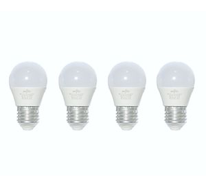 Pack 4 ampolletas Led G45 E27 Día 6 W