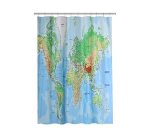 Cortina baño Teen mapa 180x180 cm