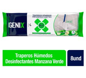 Trapero húmedo desinfectante Manzana verde 8 unidades