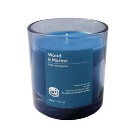 Vela con caja 9 cm azul