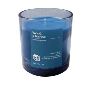 Vela con caja 9 cm azul