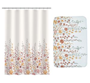 Cortina 180x180 cm + piso baño 40x60 cm Jardín