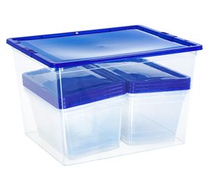 Set caja organizadora Modubox plástico transparente 30/4.7 lt