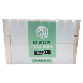 Pack clip ropa madera 50 unidades