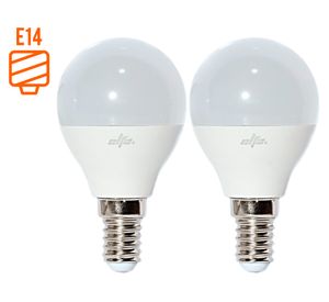 Pack 2 ampolletas Led 6W E14 luz cálida Globo G45