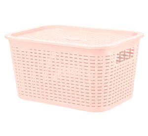 Canasto organizador Tavarua rosado plástico 6.5 lt