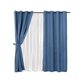 Set cortina 140x220 cm Frutillar azul 8 piezas