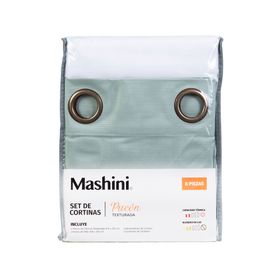 Set cortina Pucón texturada 140x220 cm menta