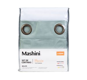 Set cortina Pucón texturada 140x220 cm menta