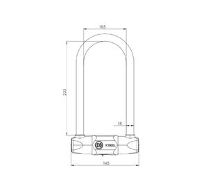 Candado U Lock K1800L llave disco