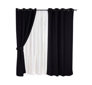 Set cortina Valdivia jacquard 140x220 cm negro