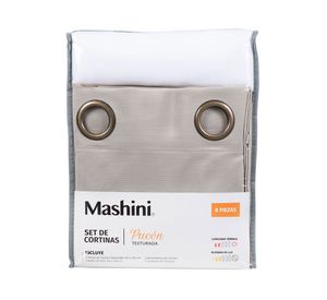 Set cortina Pucón texturada 140x220 cm gris