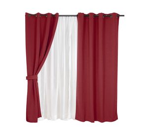 Set cortina Valdivia jacquard 140x220 cm rojo