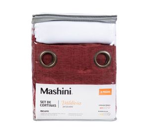 Set cortina Valdivia jacquard 140x220 cm rojo