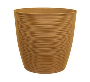 Macetero redonda Piedra mostaza 16x18 cm