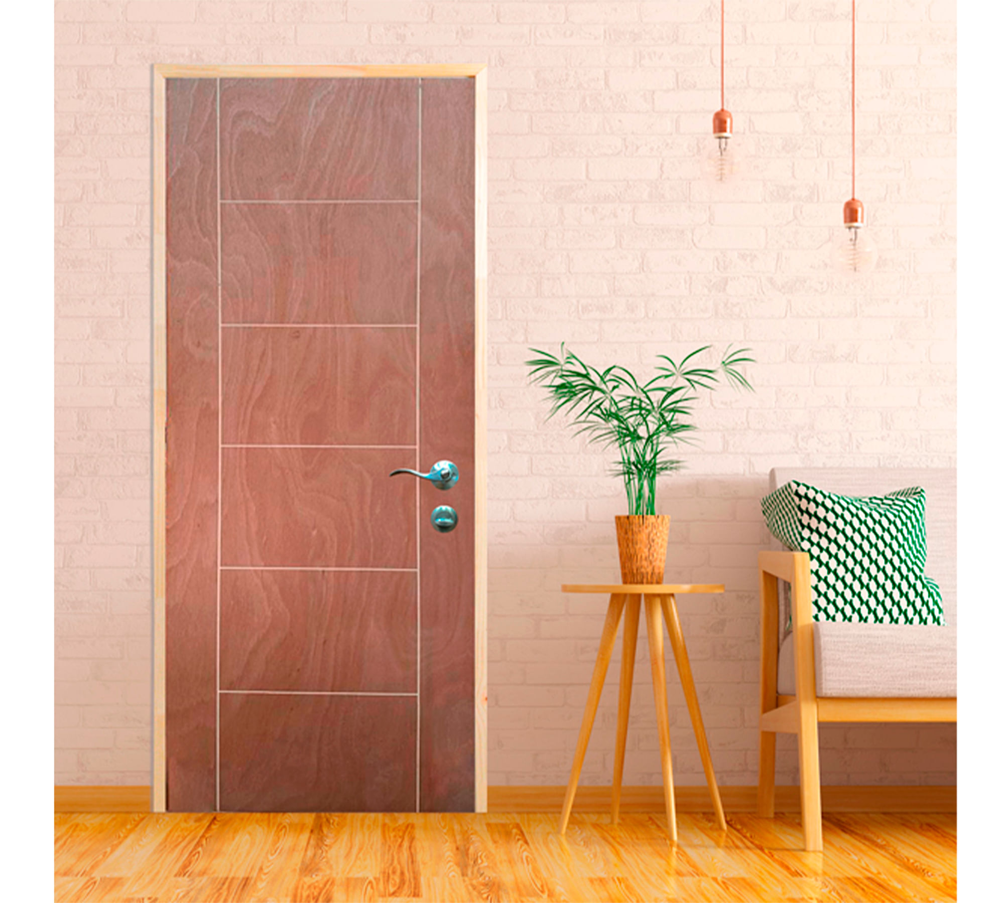 Puerta terciado ruteada azapa 65x200 cm