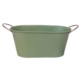 Macetero metálico verde menta 12x24x10 cm