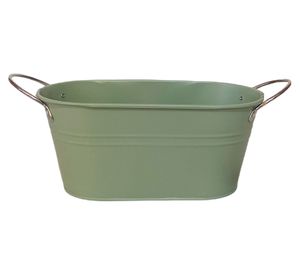 Macetero metálico verde menta 12x24x10 cm