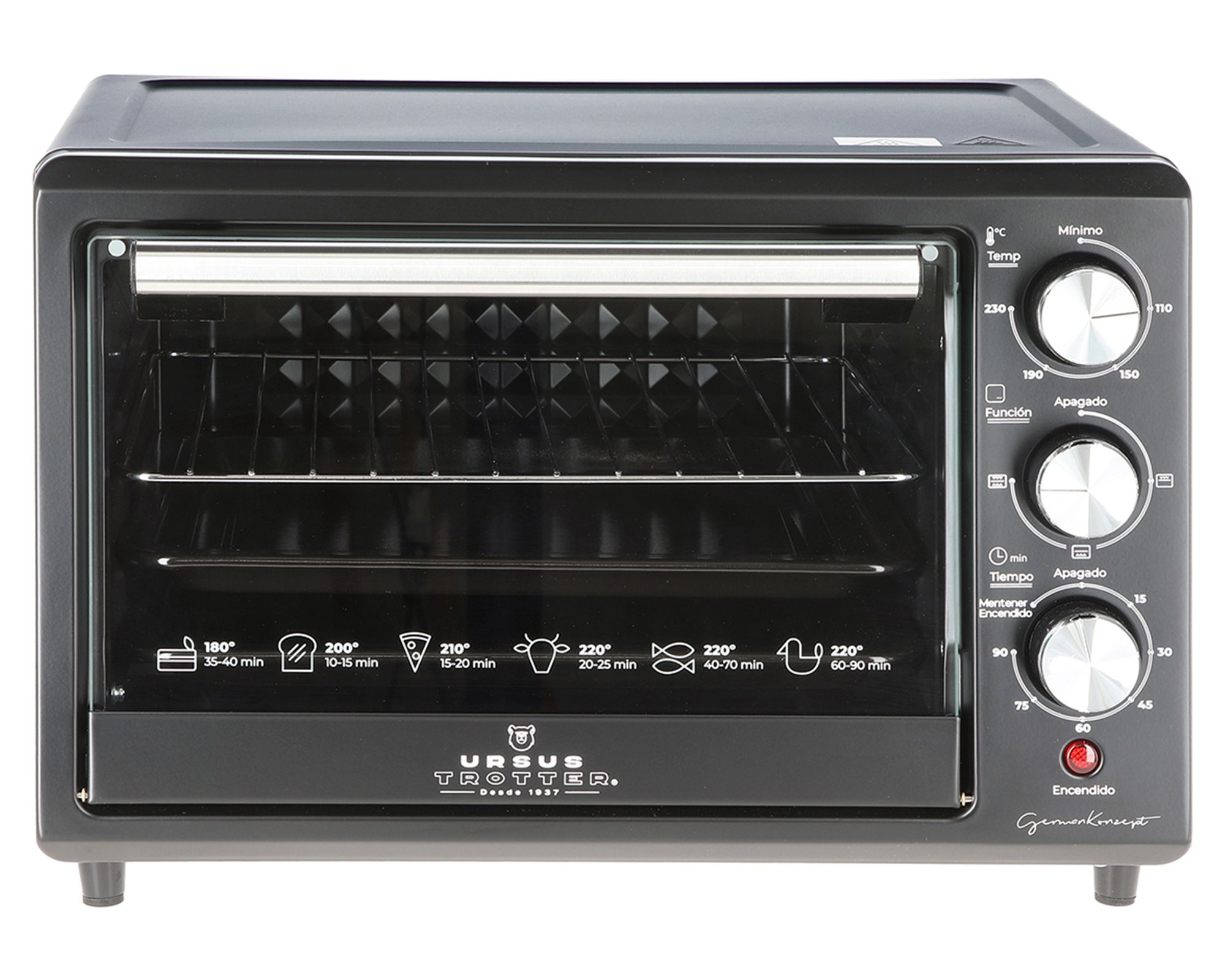 Horno eléctrico UT-BACKOFEN PRO-B negro 25 litros