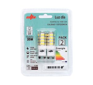 Pack 2 ampolletas Led 3.5W G9 luz fría