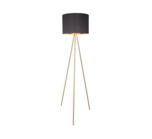 Lámpara pie E27 1L Trípode negro/gold