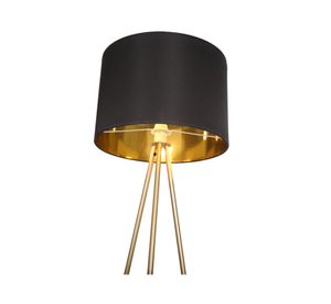 Lámpara pie E27 1L Trípode negro/gold