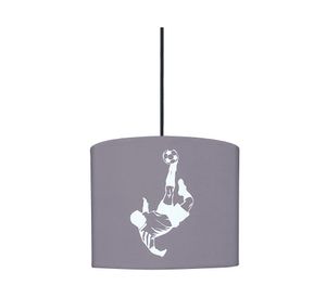 Lámpara colgar LED luminiscente E27 1L Futbol gris