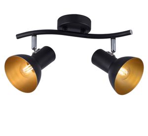 Spot Indus negro/gold E27 2L