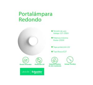 Plafón redondo 120W E27 1L Dexson blanco
