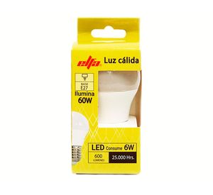 Ampolleta Led 6W E27 luz cálida Globo G45